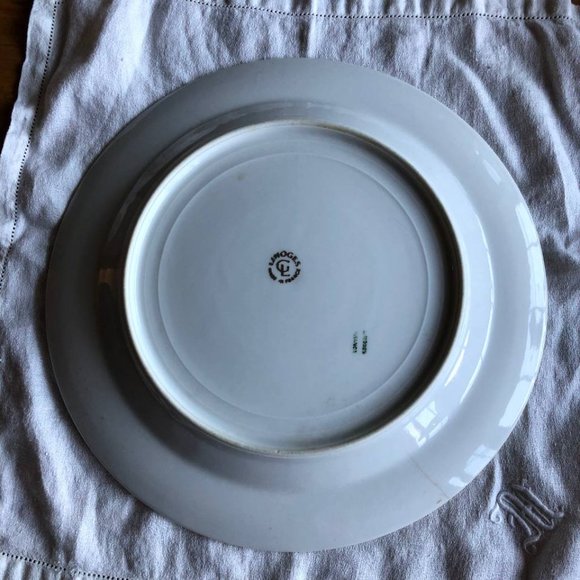 Limoges France Dinner Plate Cobalt Blue Band & Gold 10-inch - Picture 8 of 9